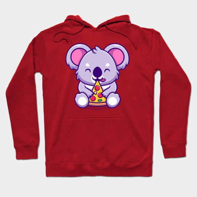 Cute Koala Eating Pizza Hoodie by Catalyst Labs